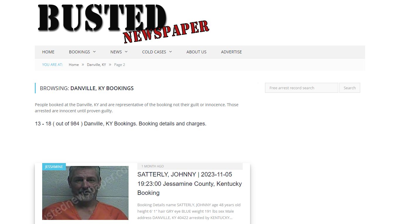 Danville, KY Mugshots - page 2 - BUSTEDNEWSPAPER.COM